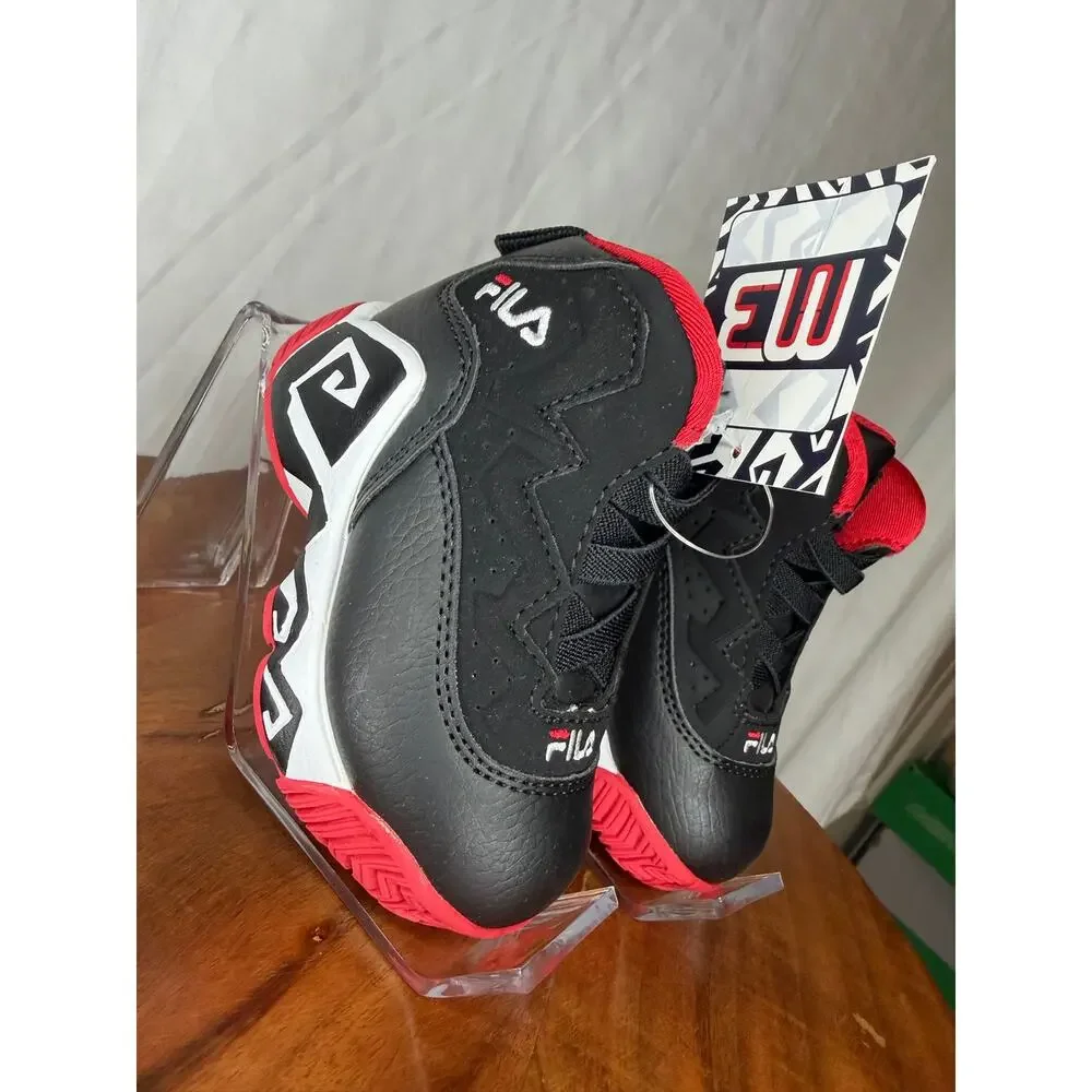 NWT Fila MB Infant Basketball Shoes Black Red Size 5 MSRP $50